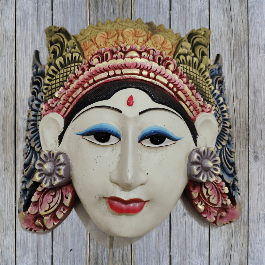 Topeng Pajangan Dinding Pengantin Pria Wanita Bali Antik | Ukiran Bali | Topeng Bali | Ukiran Kayu |