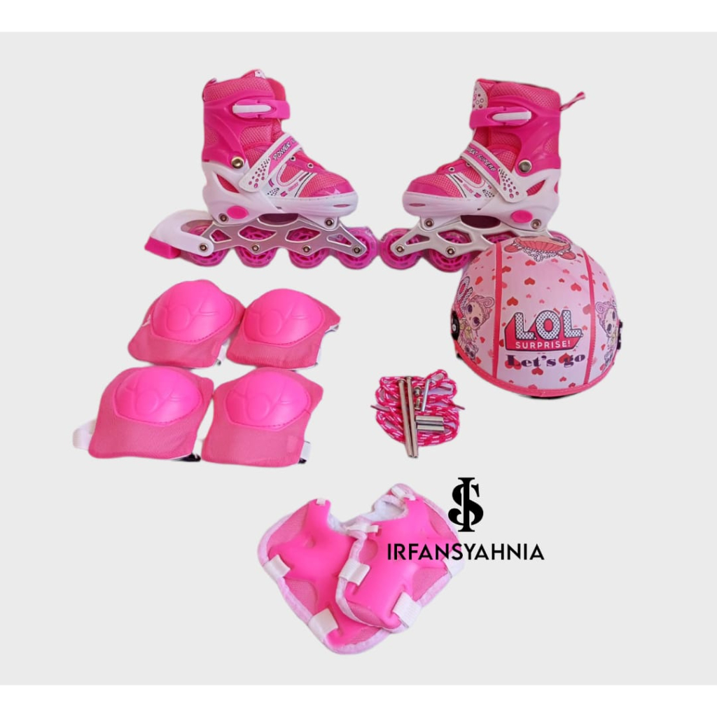 Sepatu Roda Anak dan Dewasa Fullset Deker dan Helm Bisa Model Untuk Pemula Merk Power
