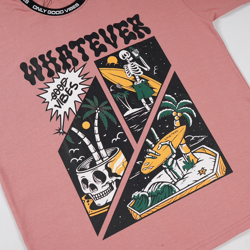 [N01219] T-shirt Oversized Distro List Motif WHATEVER