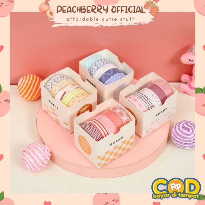 5PCS/SET selotip aesthetic motif lucu/solatip diary scrapbooking DIY/stiker kertasselotip selotip warna solid kreatif buku harian scrapbooking diy dekorasi washi tape washi gambar pohon bunga untuk dekorasi