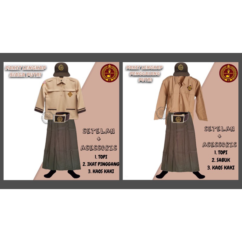 SETELAN BAJU PRAMUKA SIAGA/PENGGALANG MUSLIM/ SERAGAM SEKOLAH PRAMUKA SD PANJANG/ BAJU PRAMUKA SIAGA