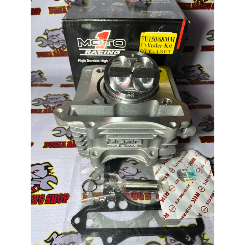 Blok Seher MOTO 1 Satria Fu 66MM 1set paketan Block Bore up Satria Fu moto 1 racing piston ring seher pen piston paking Bore up