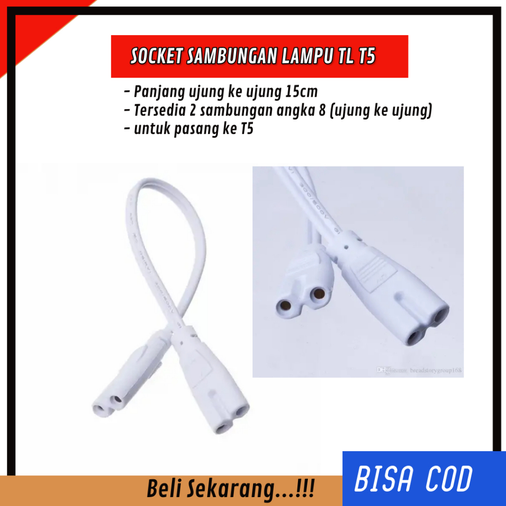 KABEL SAMBUNGAN T5 LAMPU LED SOCKET SAMBUNGAN LAMPU TL T5 KONEKTOR