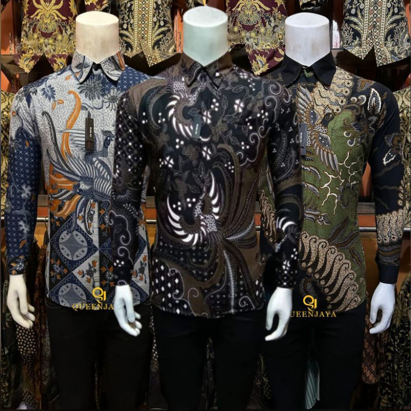 Batik Pria Slim Fit Premium Kemeja Baju Batik Pria Lengan Panjang Slimfit