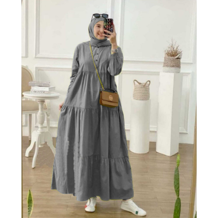 Kirania Baju Gamis Maxi Dress Wanita Fashion Muslim Kekinian Bahan Rayon Premium Terbaru