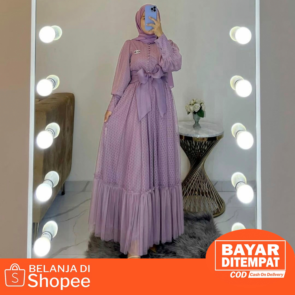 (DI JAMIN REALPICT) PAKAIAN MUSLIM WANITA DRESS GAMIS / GAMIS PESTA MEWAH ELEGAN/GAMIS FASHION MODERN TERBARU/BAJU PESTA WANITA MUSLIM / PAKAIAN WANIT /BAJU WANITA/GAMIS MUSLIMAH