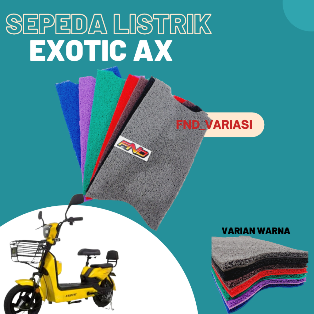 Alas kaki Karpet sepeda motor listrik Exotic Cooltech ax