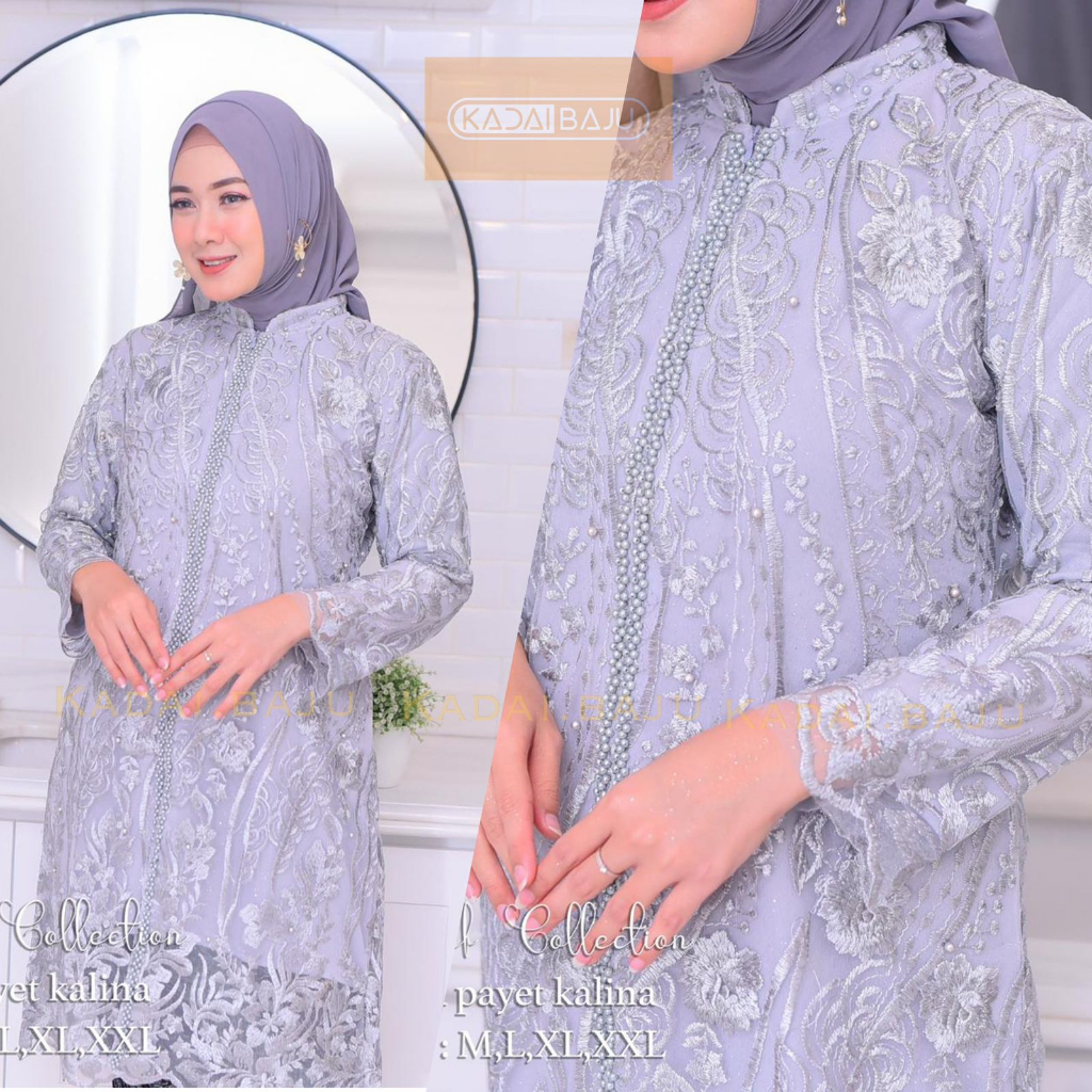 Tunik kebaya kurung melayu payet mutiara | Kebaya modern | Baju outfit pesta kekinian pesta pernikahan kondangan tunangan modis dan cantik