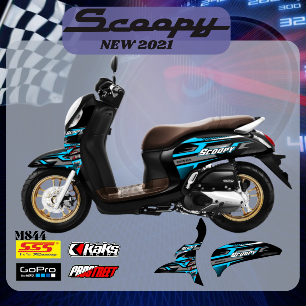 STIKER STRIPING MOTOR SCOOPY NEW 2021 2022 KODE M844 - Sticker Decal Print List Variasi  Motor Honda