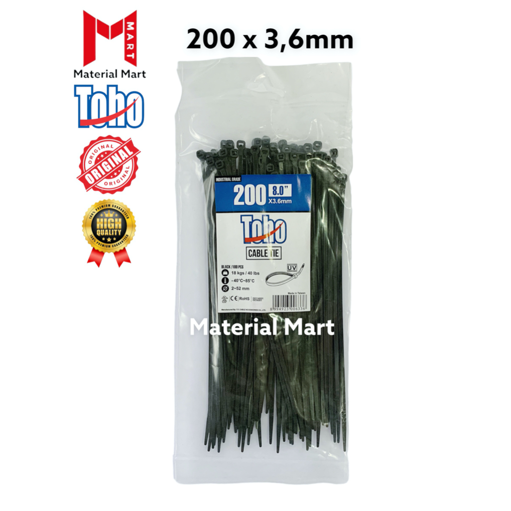 Kabel Tis Toho 20cm Tebal | Cable Tie Toho 25cm Tebal | Kabel Ties 200mm | Kabel Tis 250mm | Material Mart