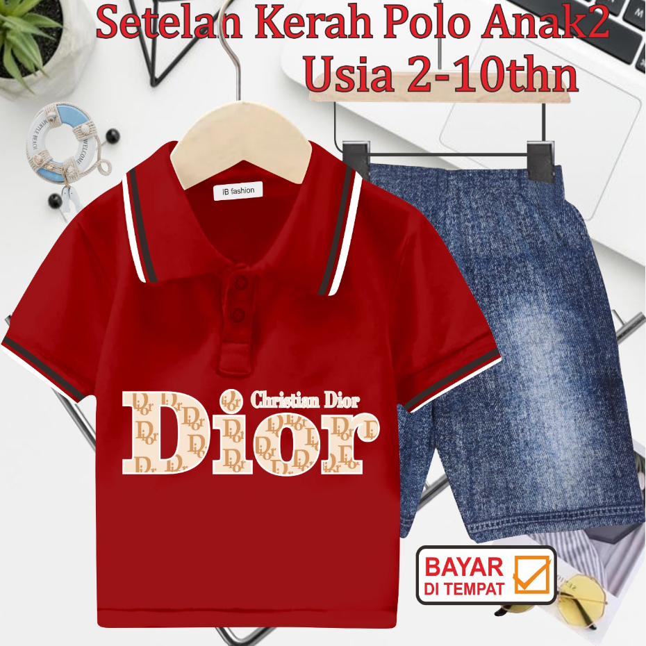 ((IB))SETELAN ANAK2 KERAH POLO SEMI JEANS/D10R DIGITAL SABLON