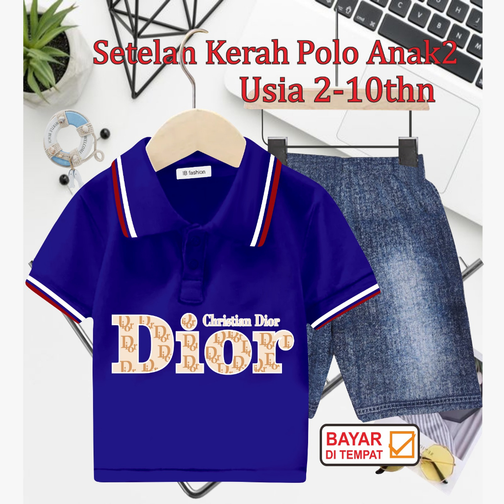 ((IB))SETELAN ANAK2 KERAH POLO SEMI JEANS/D10R DIGITAL SABLON