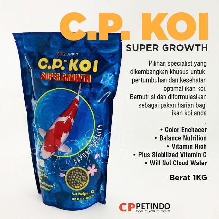 CP KOI Super Growth SMALL / MEDIUM 1 KG pakan ikan pelet ikan koi fish food makanan ikan