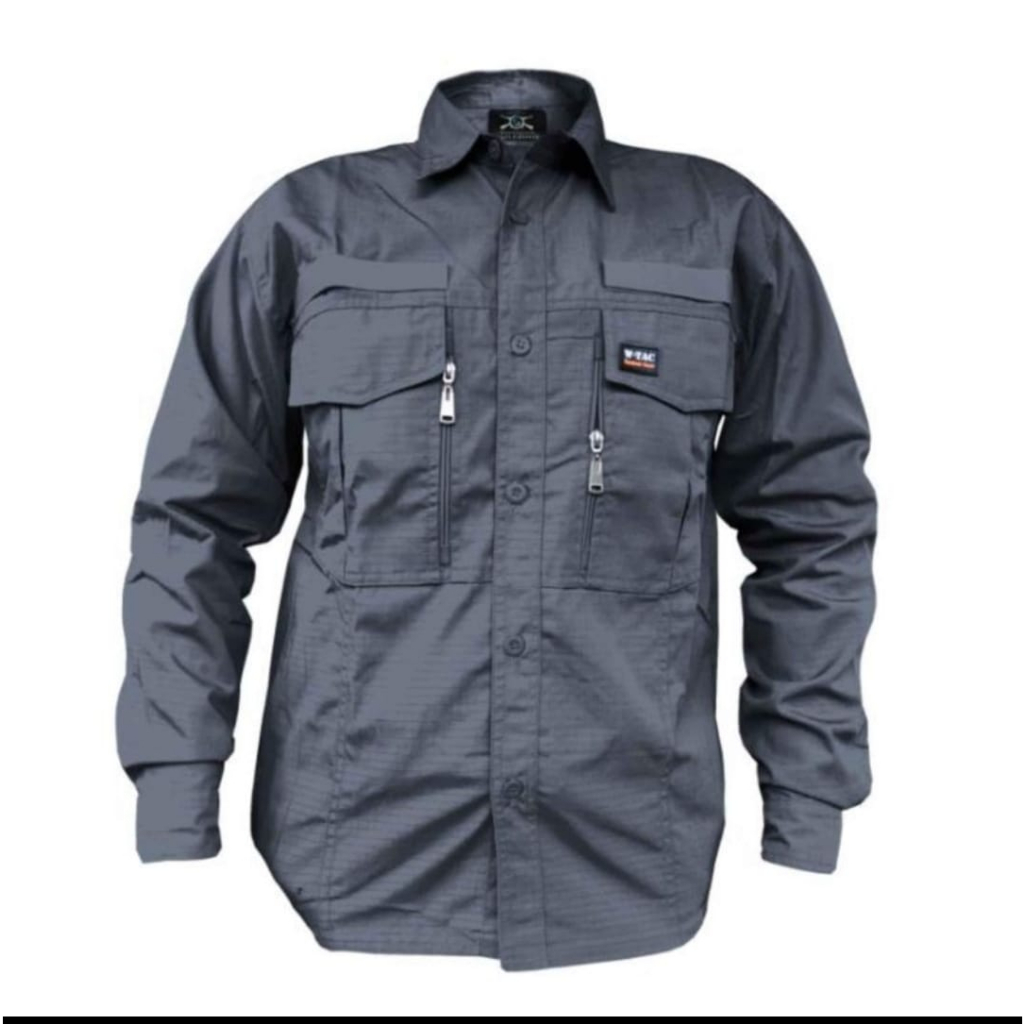 KEMEJA TACTICAL PRIA W TAC TANGAN PANJANG BAHAN PREMIUM / BAJU KEMEJA TACTICAL TANGAN PANJANG LAPANGAN OUTDOOR