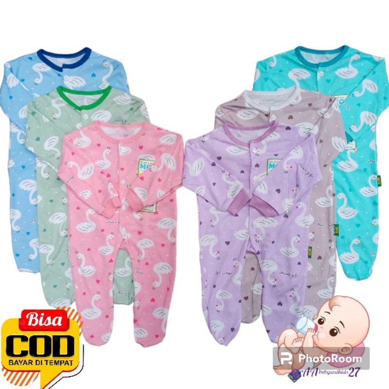 3PC MOM'S GIFT Jumpsuit ANGSA SERIES Model Kaki Tertutup Ukuran Newborn 0-4Bulan SNI NYAMAN Berkualitas