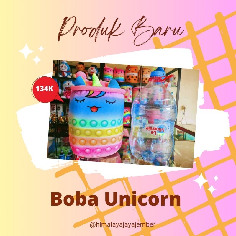 Boneka Boba Unicorn Pelangi Jumbo