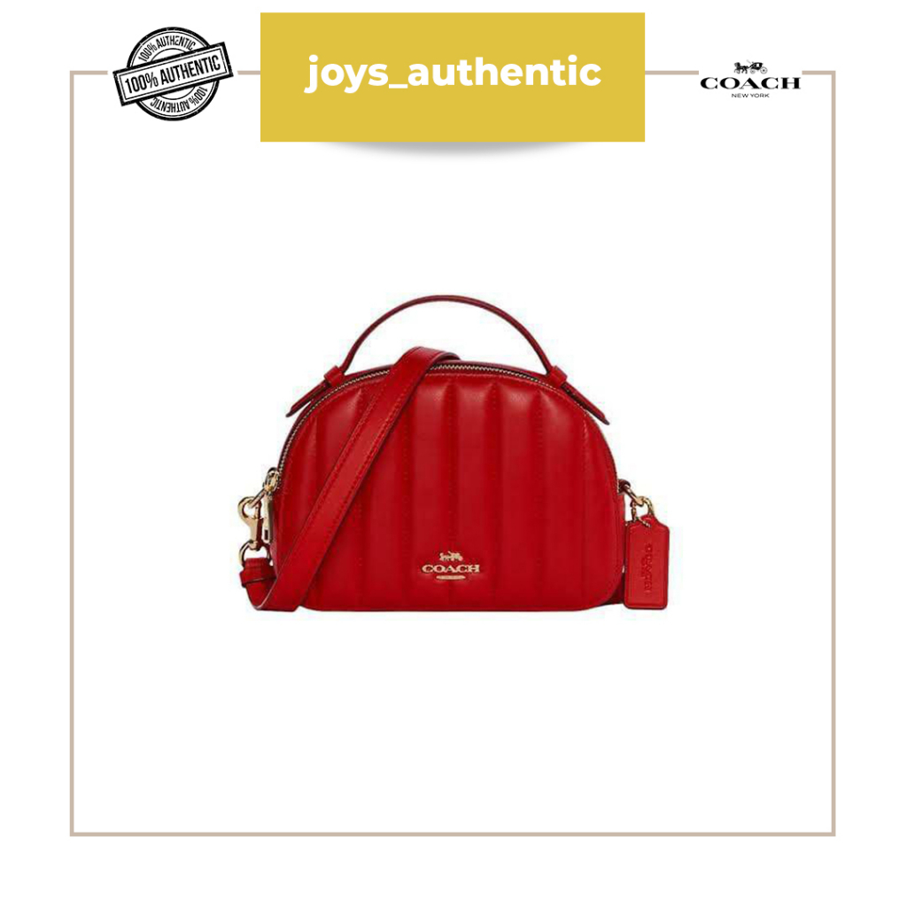 Tas Wanita Coach Serena Quilted Merah Red Stone Woman Bag Authentic Original