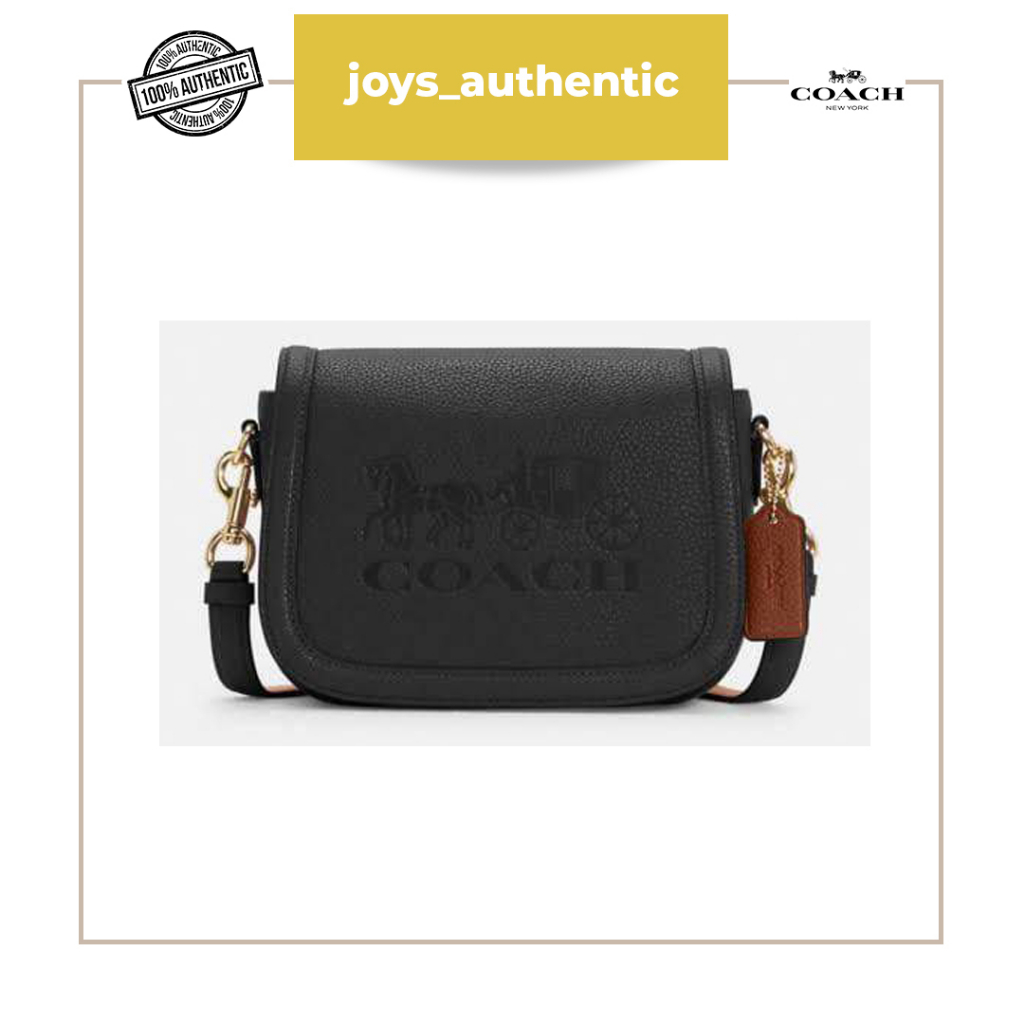 Tas Wanita Coach Saddle Horse Carriage Emboss Hitam Black Redwood Woman Bag Authentic Original