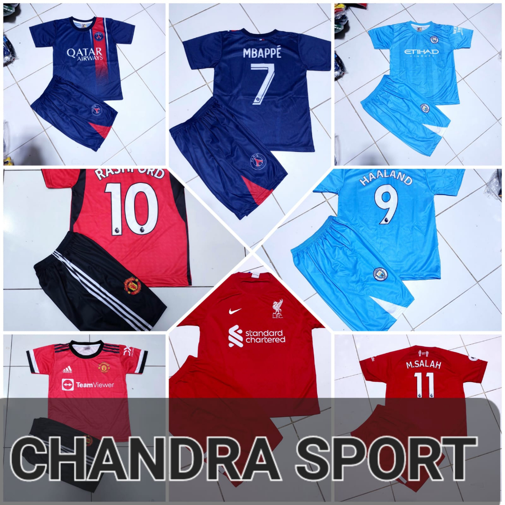 Setelan baju bola psg/ jersey bola anak setelan bisa sablon nama/setelan mu/setelan city/setelan liverpool printing