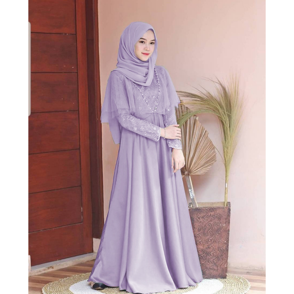 (DI JAMIN REALPICT) PAKAIAN MUSLIM WANITA DRESS GAMIS / GAMIS PESTA MEWAH ELEGAN/GAMIS FASHION MODERN TERBARU/BAJU PESTA WANITA MUSLIM / PAKAIAN WANIT /BAJU WANITA/GAMIS MUSLIMAH/VOEDELINE