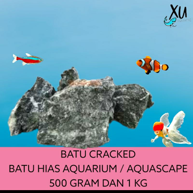 BATU HIAS AQUASCAPE BATU KREKET CRACKED STONE / BATU CRACKET HIAS AQUARIUM