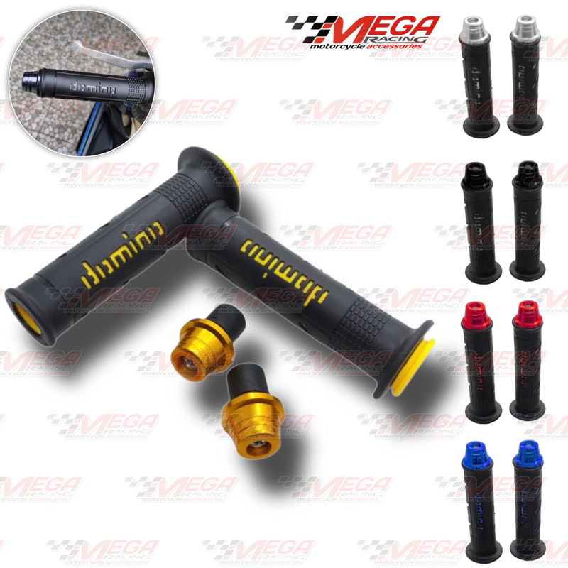 PAKET GRIP + JALU HANDGRIP DOMINO + JALU STANG -  HANDFAT STRIP GARIS KARET EMPUK PLUS JALU STANG LANCIP BISA UNTUK SEMUA MOTOR   By Mega_Racing