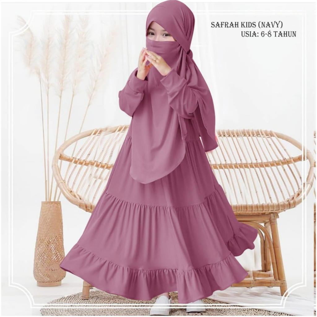 FenishaStore Baju Gamis Anak Perempuan Terbaru SAFRAH Kids Bisa Bayar Ditempat COD