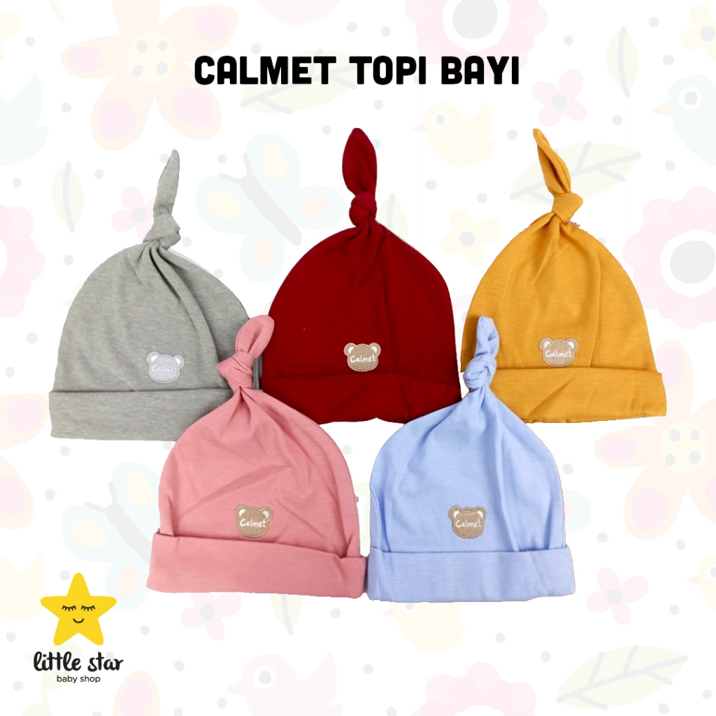 Calmet Topi Kuncir Bordir Warna Polos | Topi Bayi