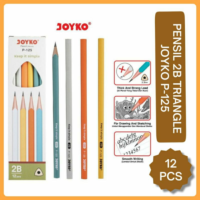 

(12 PCS) Pensil 2B Joyko P-125 / Pensil 2B Joyko