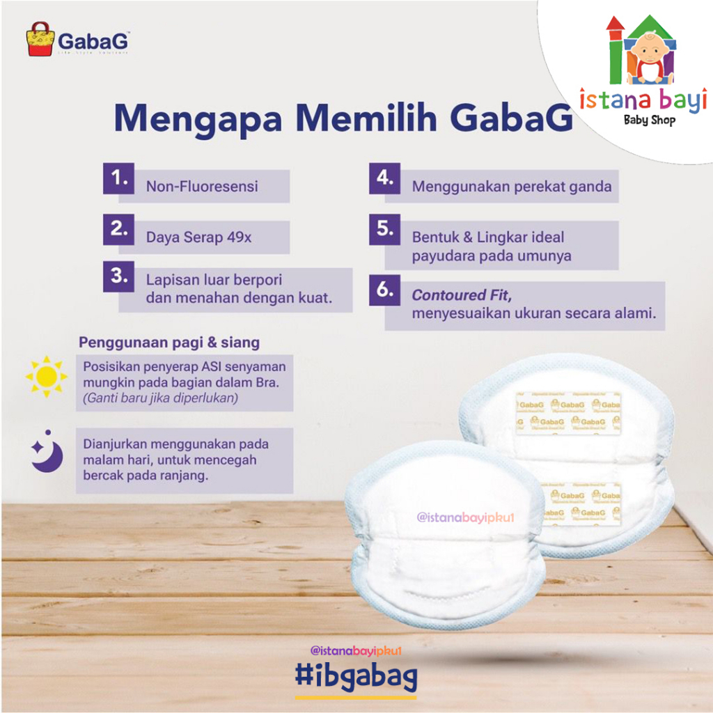 Gabag Disposable Breastpad Classic &amp; Premium / Penyerap Asi