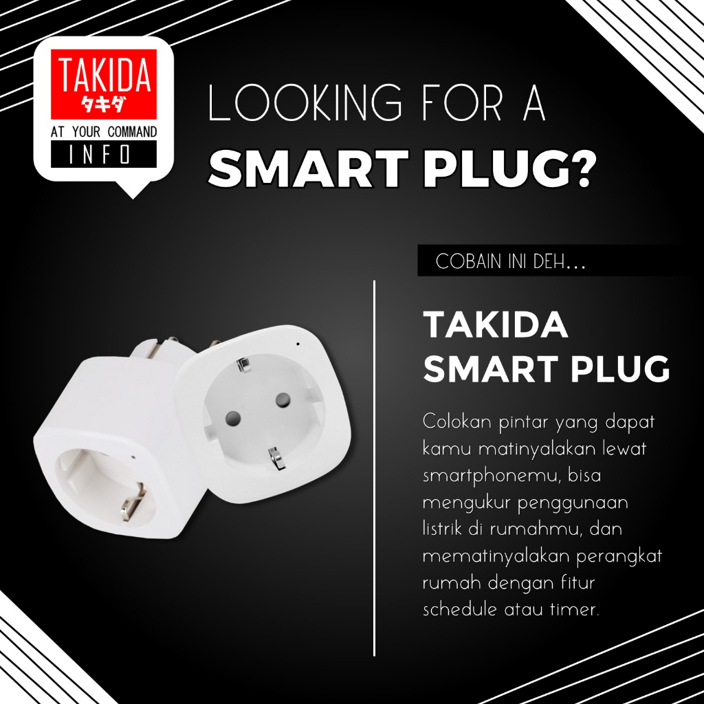 TAKIDA Smart plug Energy Monitoring Statistic Colokan Pintar Otomatis Stop Kontak Smart 16A MAX, 3680W max