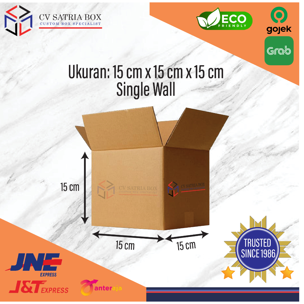 

Dus Packing Kardus Karton Box Corrugated Polos Murah Ukuran 15x15x15 cm (P x L x T) - Single Wall