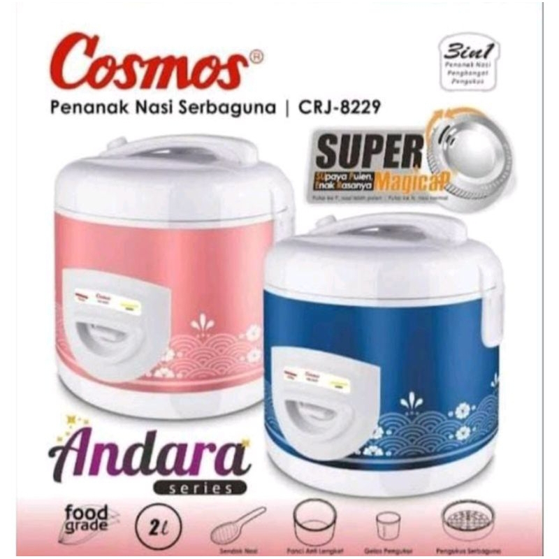 Magic Com Cosmos CRJ 8229WBS - 2 Liter / Rice Cooker COSMOS CRJ8229WBS