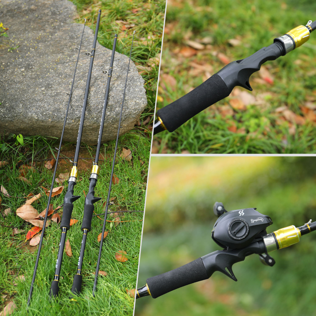 Joran Pancing 1.8m 2.1m 2 Sections Solid Tip Carbon Spinning Casting Fishing Rod EVA Handle with ABS Reel Seat Max Drag 10kg