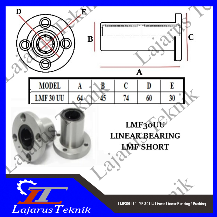 LMF30UU / LMF 30 UU Linear Linear Bearing / Bushing