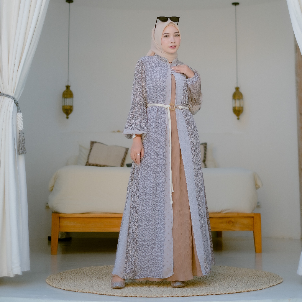 Ladybydiana KIRANA DRESS One Set Dress Muslimah Inner dan Outer Bahan Plisket