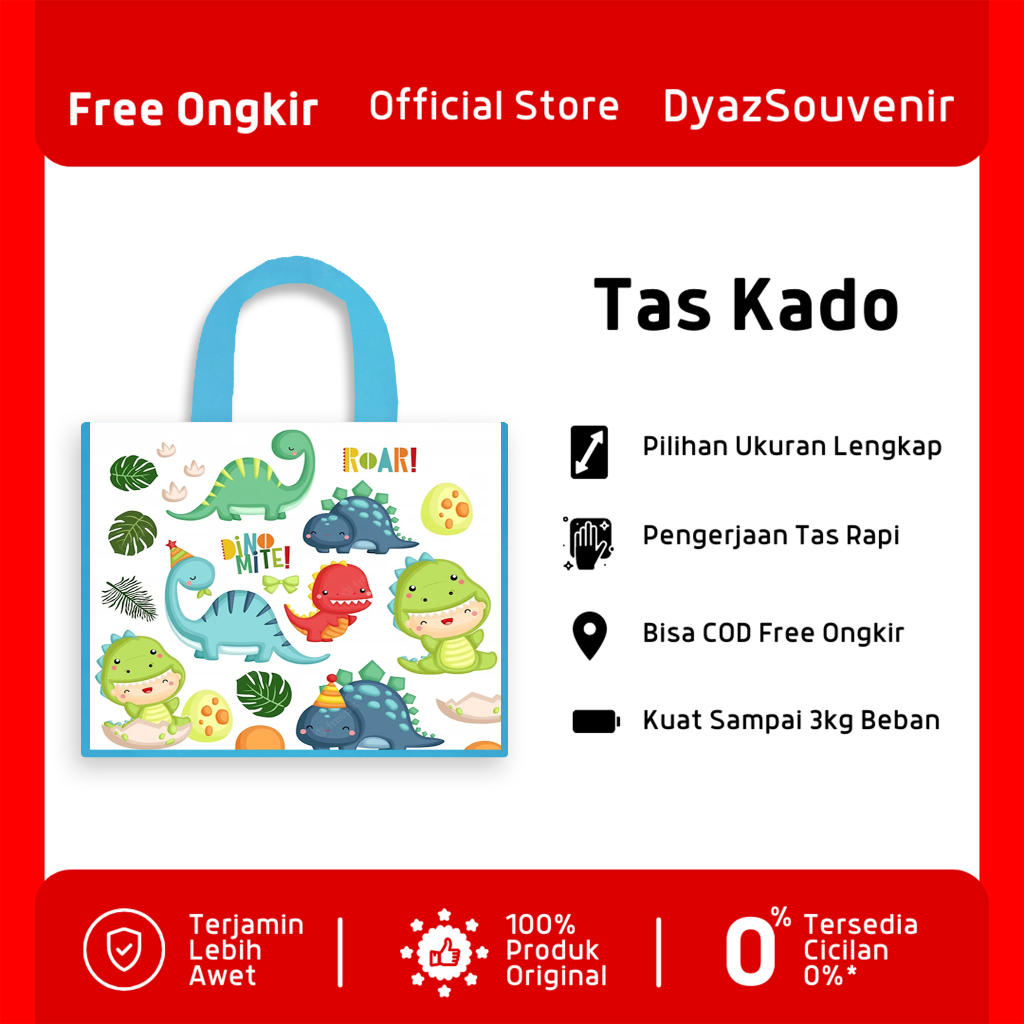 

TAS KADO HAMPERS TERLENGKAP TERMURAH SOUVENIR DINOSAURUS CUTE CUSTOM GOODIE BAG TAS KADO