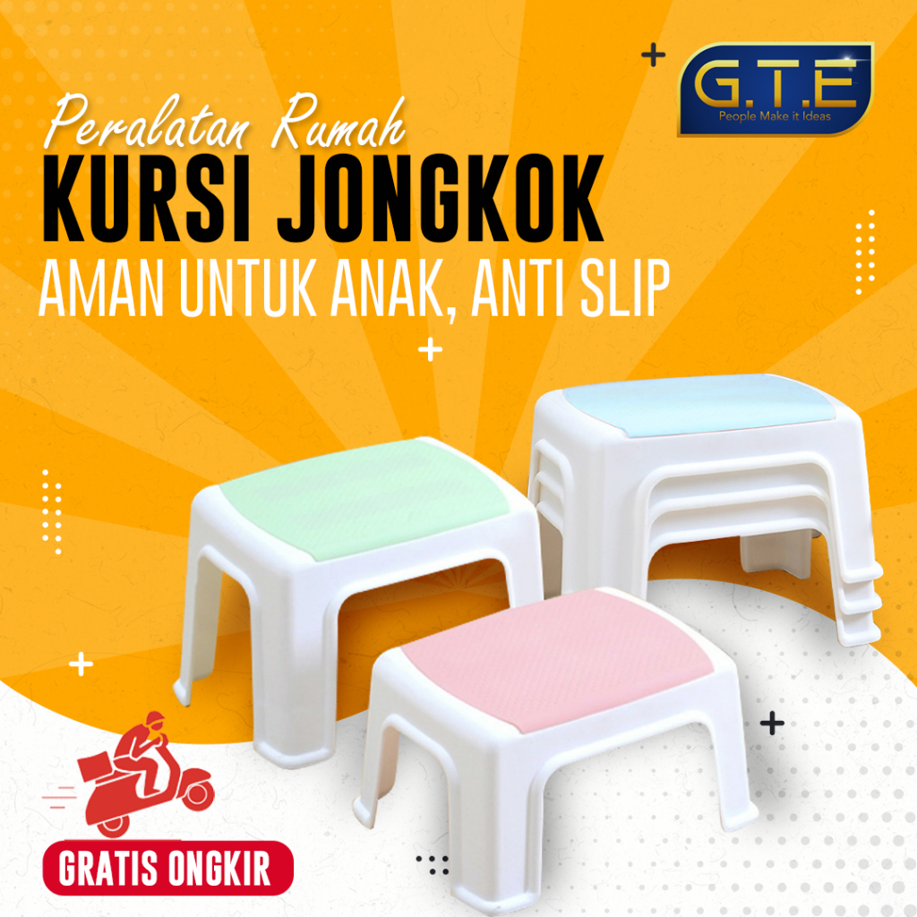 GTE | Kursi Anak Anti Slip / Kursi WC Bangku Jongkok Plastik Jongkok Kecil Tempat Duduk Belajar Bermain