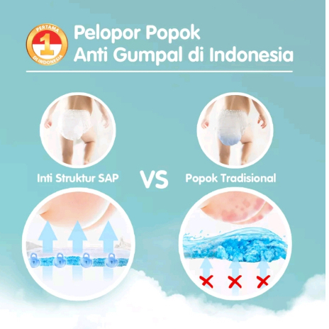 MAKUKU popok bayi Comfort FIT NB32 S30 M28 L26 XL24 XXL22 type perekat / celana pants diapers Mengunci Cairan