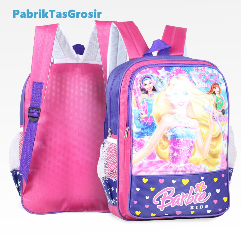 Tas Ransel Anak Perempuan Barbie TImbul 3d Emboss Impor Ransel Anak Cewek Timbul Les Piknik TPA TPQ Barbie Ungu Dream House Kualitas Terbaik Jahitan Kuat Bahan Tebal