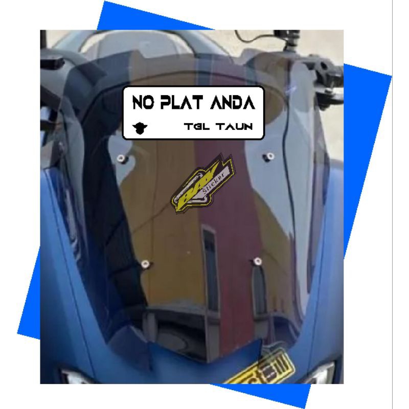 FREE ONGKIR STIKER NO PLAT VISOR / STIKER PLAT NOMER VISOR