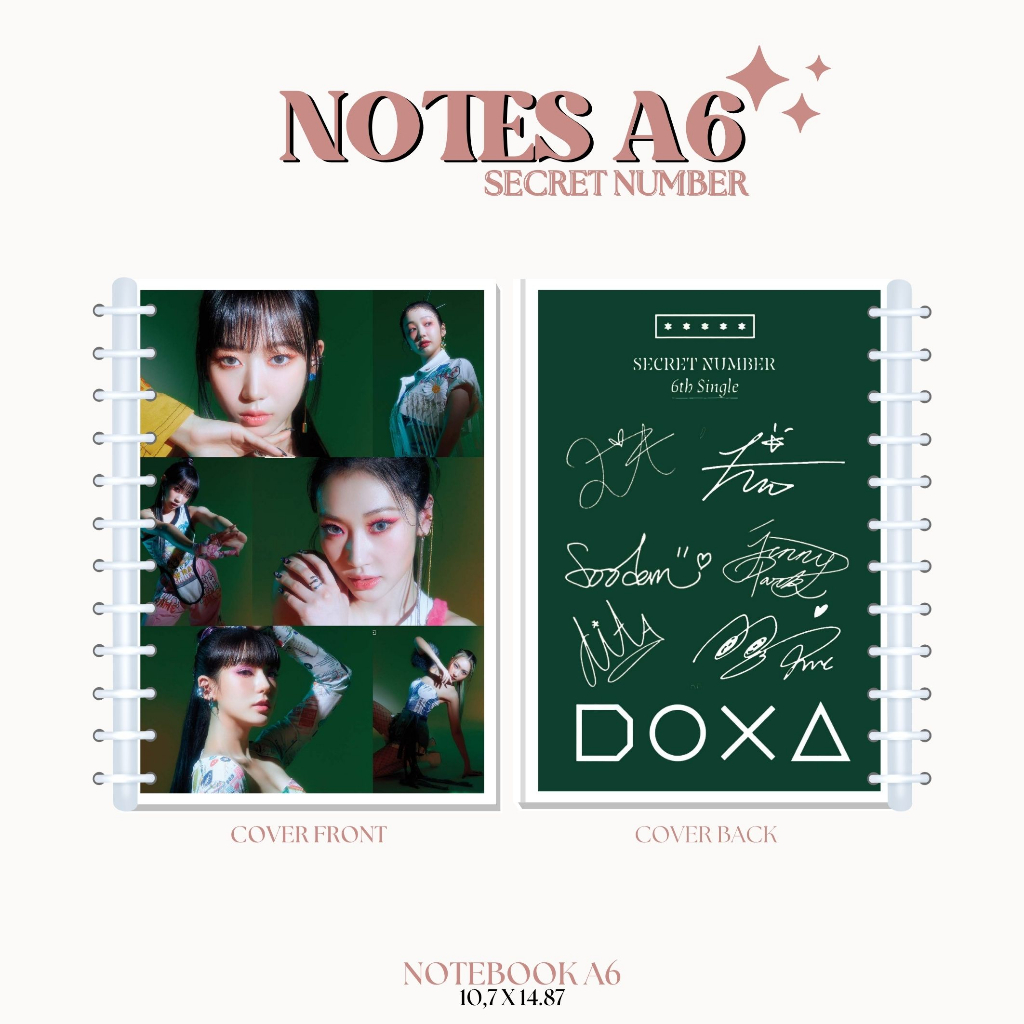 NOTES SECRET NUMBER DOXA (ISI 40 HVS + COVER LAMINASI 2 SISI) BUKU NOTE NOTEBOOK TANDA TANGAN TTD KPOP IDOL KOREA PREMIUM MURAH UNOFFICIAL LEA DITA JINNY SOODAM MINJI ZUU READY STOCK !