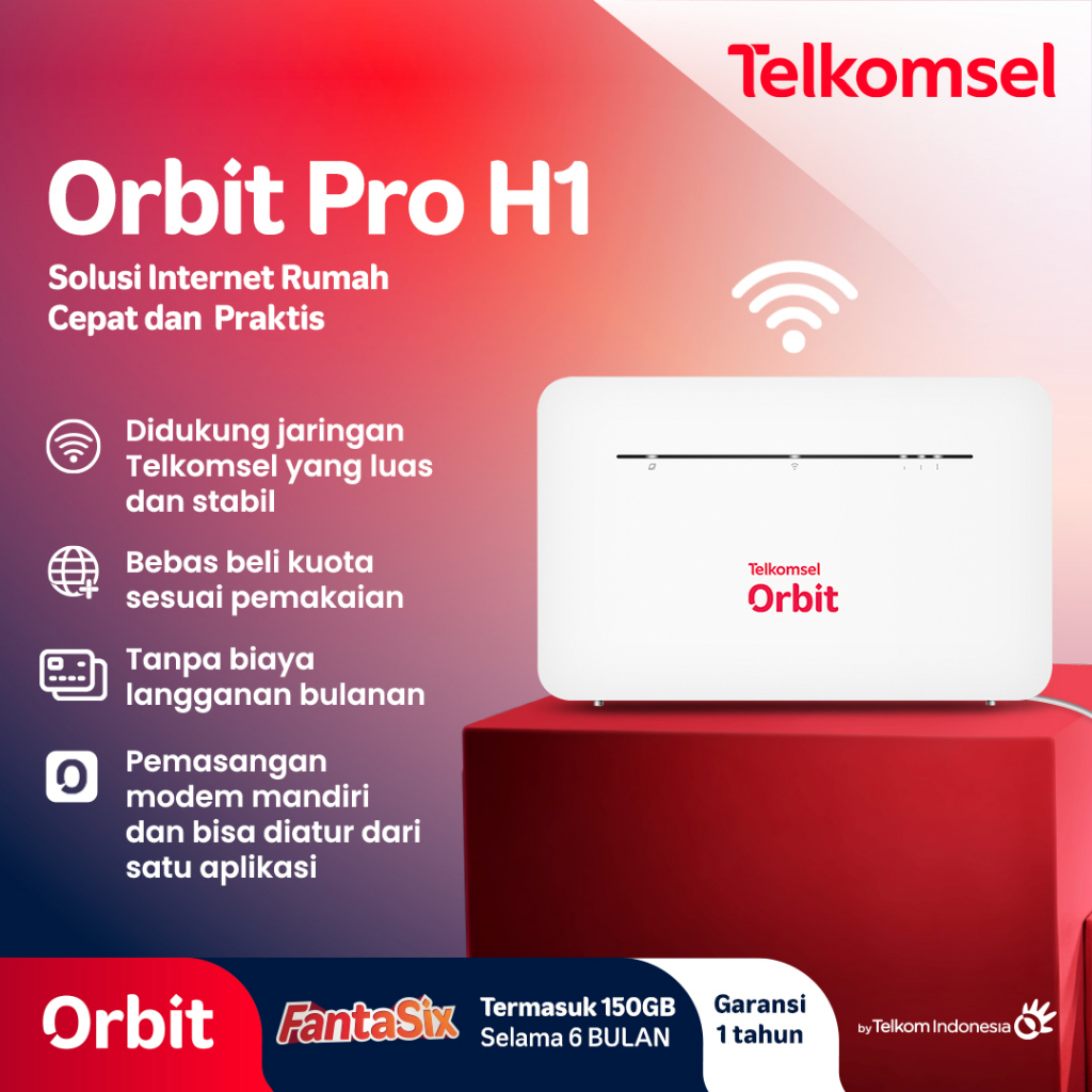 Modem WiFi Telkomsel x Huawei Orbit Pro H1 4G High Speed Bonus Data