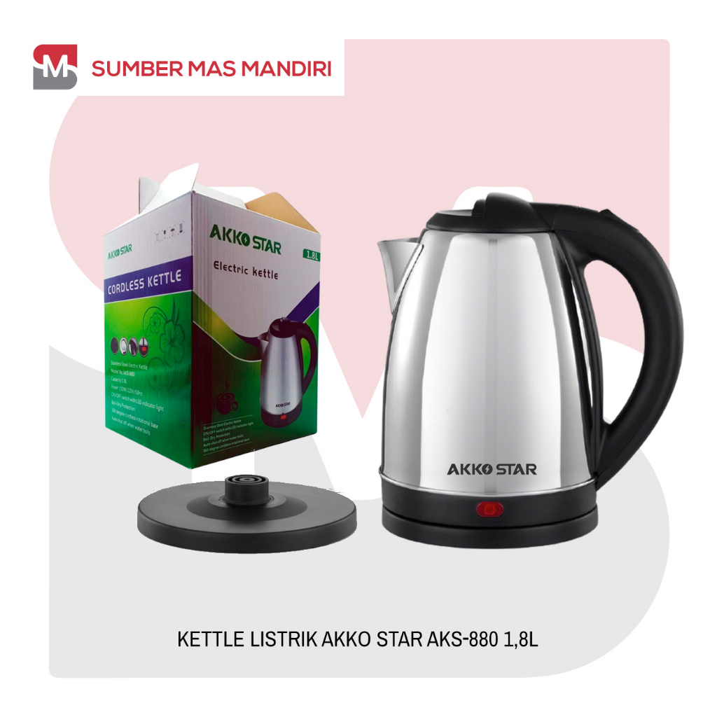 TEKO LISTRIK AKKO 1,8 LITER / ELECTRIC KETTLE AKKO 1,8 LITER