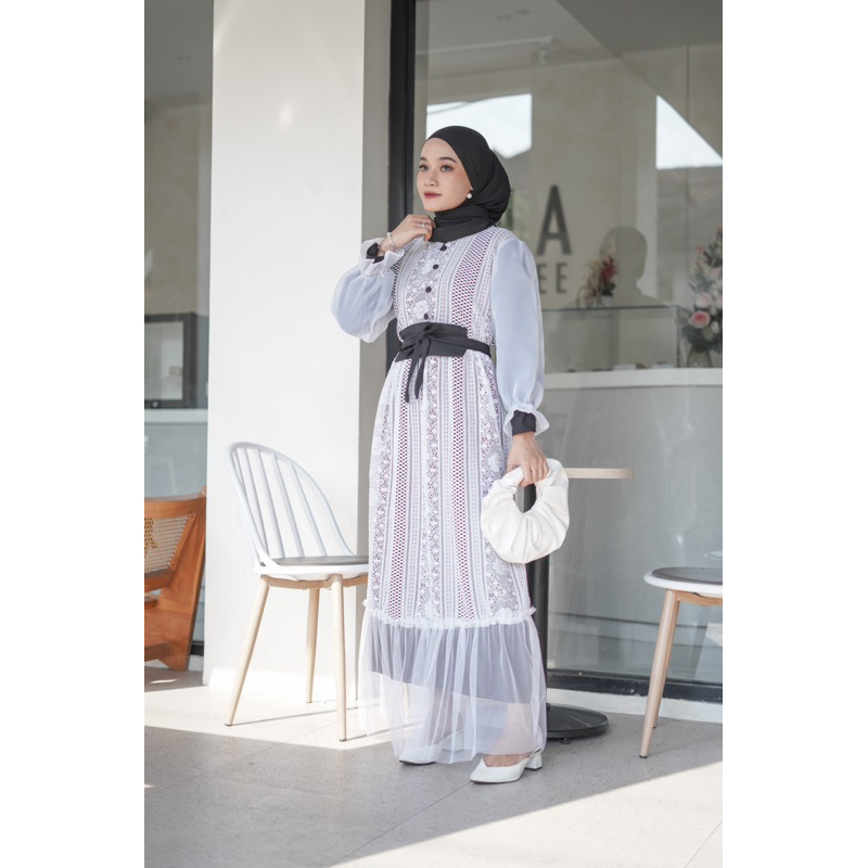 QAMALA DRESS KOREAN STYLE CANTIK ELEGAN SIMPLE KEKINIAN KONDANGAN