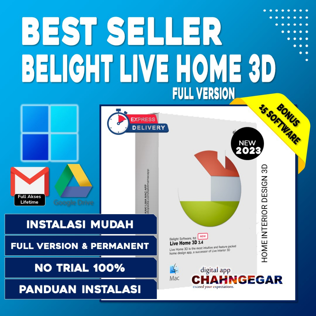 BeLight Live Home 3D Pro 2023 Full Lisensi Lifetime Software Design Rumah Virtual / Home Interior 3D Design same SkethUp Pro