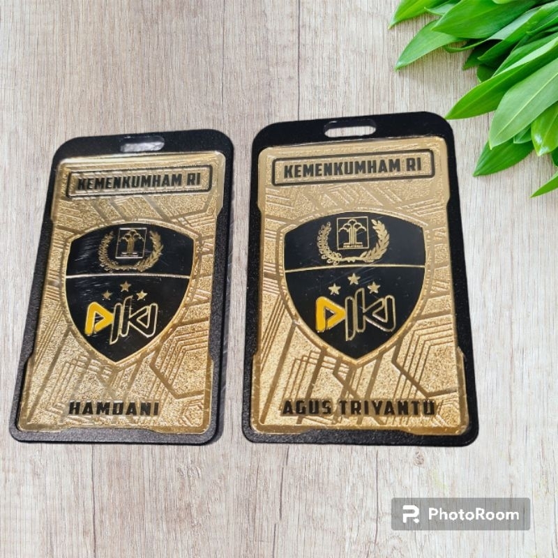 

lencana plat id card custom logo satu paket