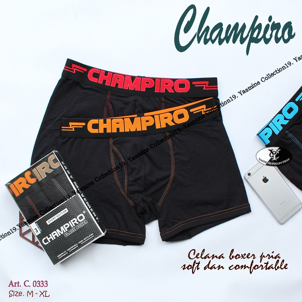 [ 1 PCS ] Boxer Pria Champiro C.0333-C / Celana Dalam Laki Laki PREMIUM CHAMPIRO