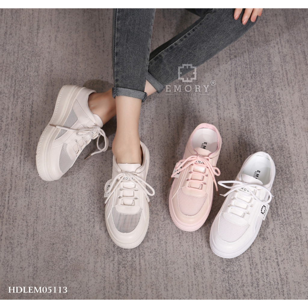 SEPATU  WANITA EMORYSTYLE  Sneakers Soha  HDLEMO 5113 MB WHITE