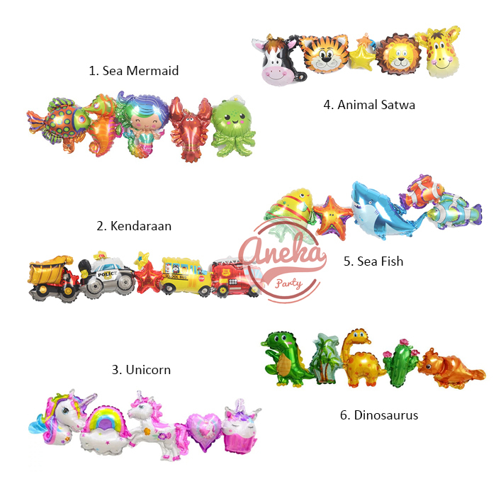 Balon Foil Karakter Sambung / Balon Karakter Sambung / Balon Karakter